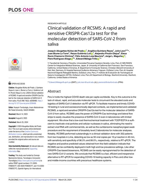 PDF Clinical Validation Of RCSMS A Rapid And Sensitive CRISPR Cas12a