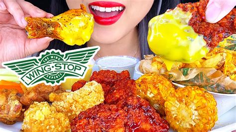 Asmr Spicy Fried Chicken Wings And Voodoo Fries Part 2 Wingstop Mukbang