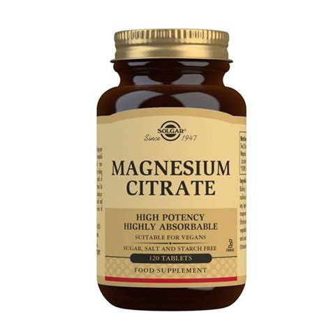 Solgar Magnesium Citrate 120 Tablets Food For Thought