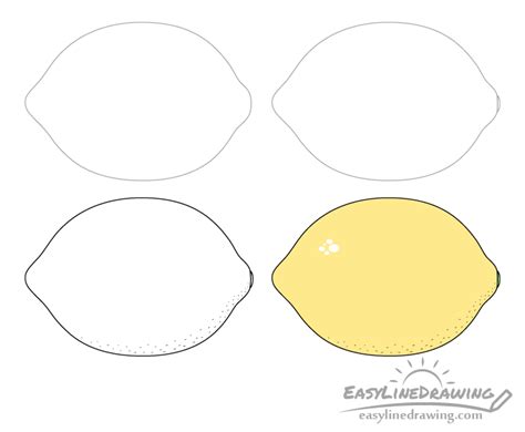 How To Draw A Lemon Step By Step Easylinedrawing