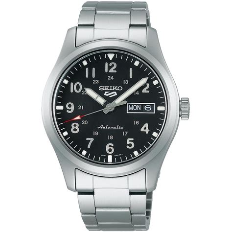 Seiko 5 Sports Men S Sports Military Field Automatic Watch Black Dial