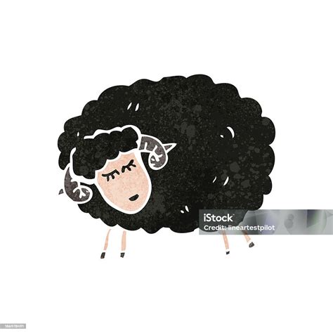 Retro Cartoon Black Sheep向量圖形及更多卡通圖片 卡通 可愛 奇異的 Istock