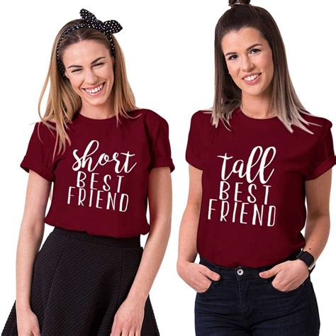 Amazon Funny Short Tall Tee Bff Matching Shirts Best Friends Women