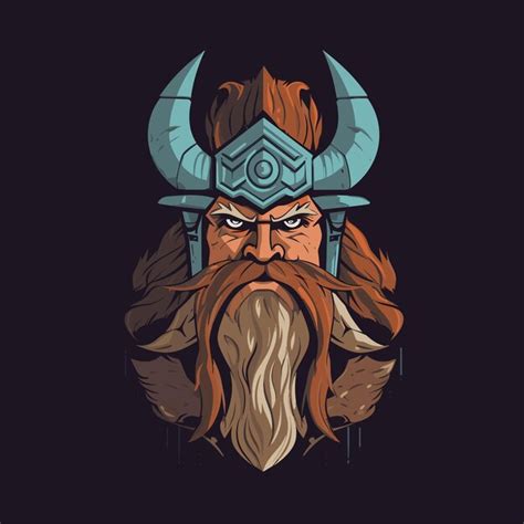 Design D Illustration De La Mascotte Viking Du Logo De L Esport