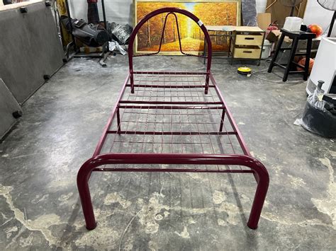 Red Metal Single Sized Bedframe - Unearth Store