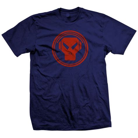 Metalheadz Logo T Shirt Red On Light Navy