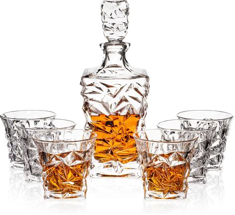 Five Piece Whiskey Decanter And Glasses Setclear Liquor