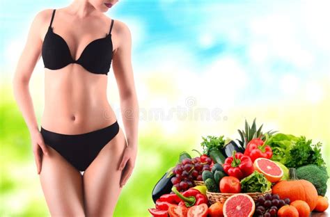 Balanced Diet Based On Raw Organic Vegetables And Fruits Stock Image