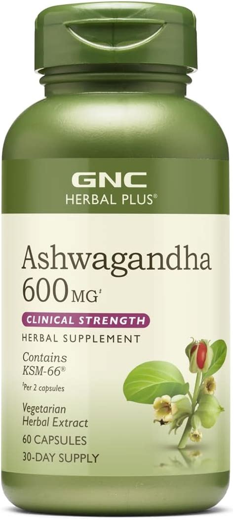 Gnc Herbal Plus Ashwagandha 600 Mg Alivio Del Estrés 60