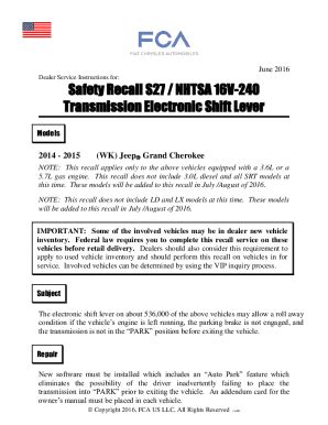 Fillable Online Safety Recall S27 Fax Email Print PdfFiller