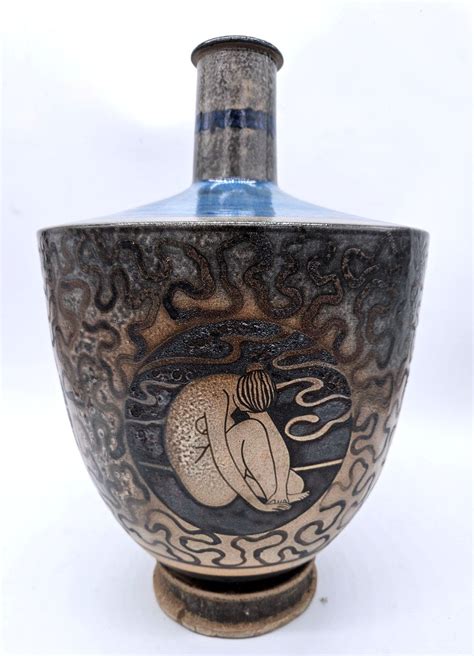 Proantic Primavera Large Art Deco Vase Decorated With Naked Women