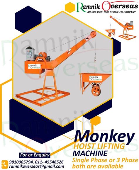 Ramnik Overseas Meter Monkey Crane Lift Capacity Ton At Rs