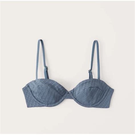 Abercrombie Fitch Swim Abercrombie Fitch Bikini Top Bralette Underwire Medium Blue Gray