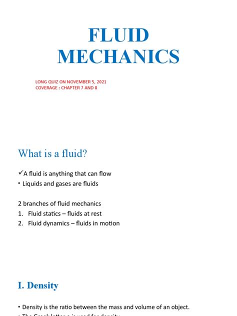 Chapter 5 - FLUID MECHANICS | PDF | Pressure | Buoyancy