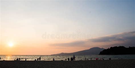 Silhouette of People at the Beach Stock Image - Image of happy ...