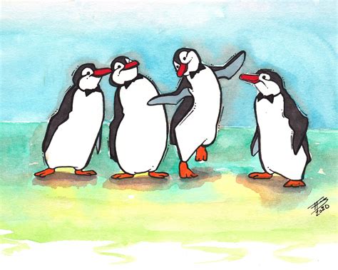 Adorable Mary Poppins Penguins Fine Art Quality Print - Etsy