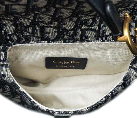 Christian Dior Blue Oblique Jacquard Saddle Bag W Wide Strap The Closet