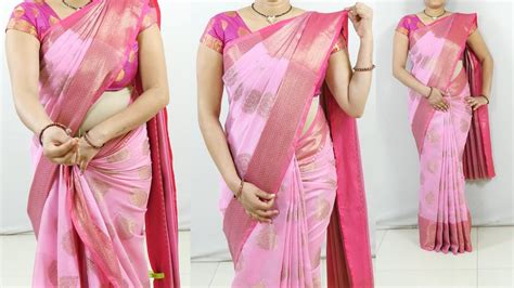 How To Wear Banarasi Silk Saree Perfectly Saree Draping With New Trick Wedding Sari Draping