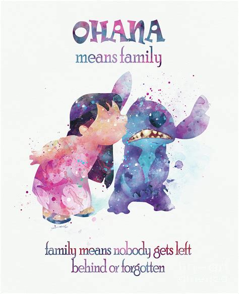 Ohana Means Family Mixed Media by Monn Print - Fine Art America