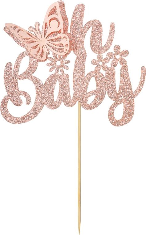 Amazon Gyufise Pcs Butterfly Oh Baby Cake Topper Rose Gold