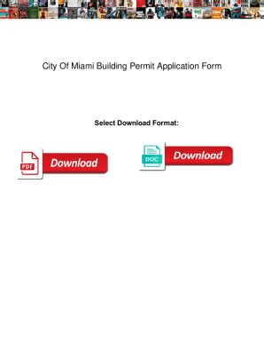 Fillable Online City Of Miami Building Permit Application Form City Of