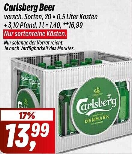 Carlsberg Beer 20x0 5 Liter Kasten Angebot Bei Simmel