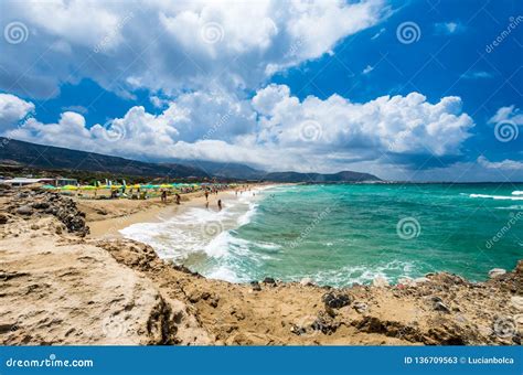 Falasarna Beach Crete Island Greece Stock Image Image Of European