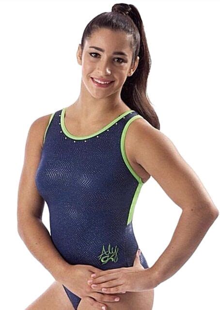 Gk Elite Aly Raisman Blue Gymnastics Leotard Leo Rhinestones Sapphire Slither Cs Ebay