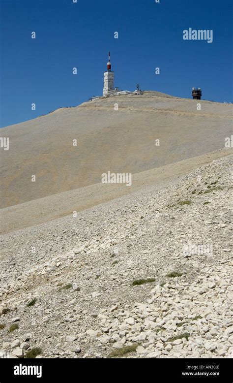 Mont Ventoux, Vaucluse, France, Europe with the weather station Stock ...