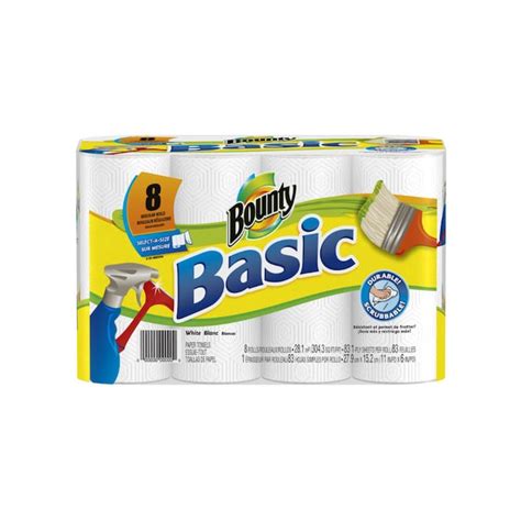 Bounty Basic 8 Pack White Paper Towels In The Paper Towels Department