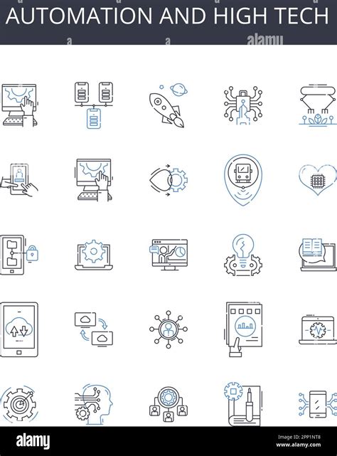 Automation And High Tech Line Icons Collection Artificial Intelligence