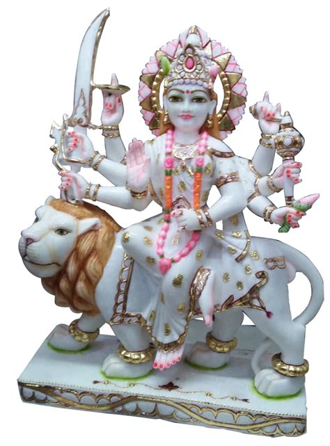 Painted Hindu Marble Durga Maa Statue For Worship Size Inch At Rs