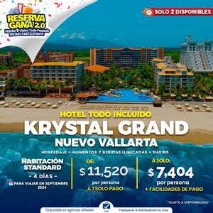 HOTEL KRYSTAL GRAND NUEVO VALLARTA PROMOCIÓN OUTLET HOSPEDAJE ALL