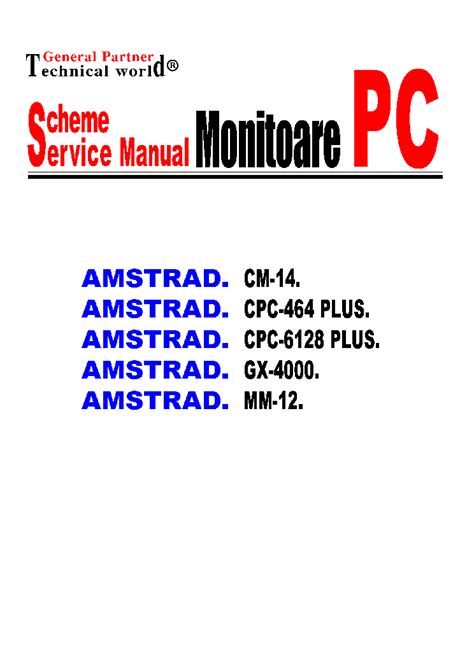 Amstrad Cm 14 Cpc 4646128 Gx 4000 Mm 12 Service Manual Download