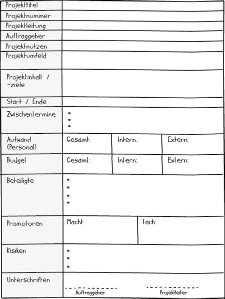 Vorlage Projektsteckbrief One Pager F R Dein Projekt Kostenlos