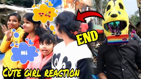 Cute Girls Reactions 💕😍 Bunny Helmet Cover🐰market Reaction