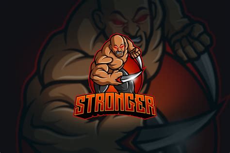 Stronger Mascot And Esport Logo Creative Illustrator Templates