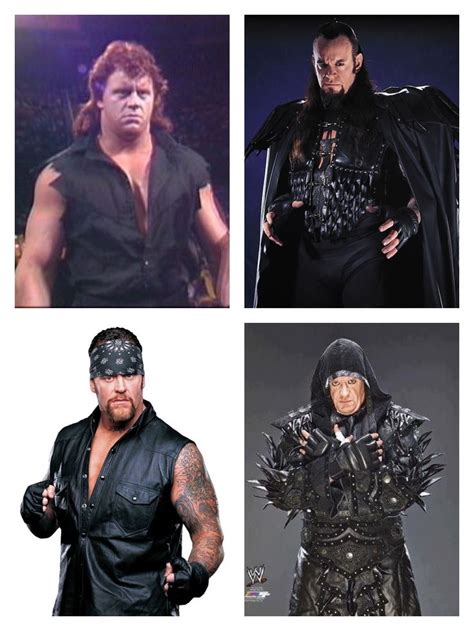 Three Different Pictures Of The Same Man In Wrestling Gear And One With