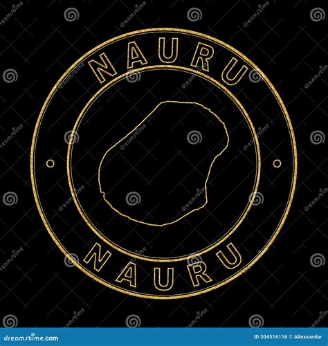 Mapa Del Fondo Negro Del Sello Dorado De Nauru Stock De Ilustraci N