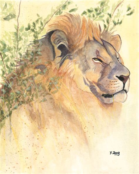 Gouache Painting Lion By Yuezeng Mn On Deviantart