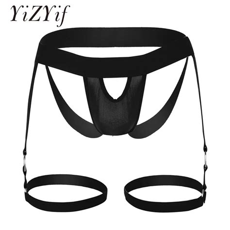 Yizyif Sexy Gay Mens Underwear Jockstrap G String Thong Men Bulge Pouch