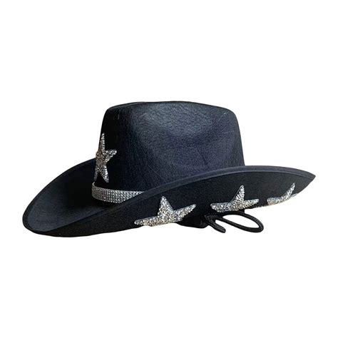 Vigorbear Cowboy Hat for Women Fancy Rhinestones Tassels Cowgirl Hat ...