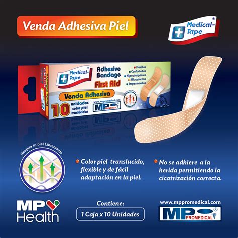 Cura Adhesiva Tira Piel Caja X 10 Unidades MP Promedical