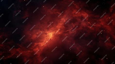 Premium AI Image | Red galaxy with stars and nebula night sky art