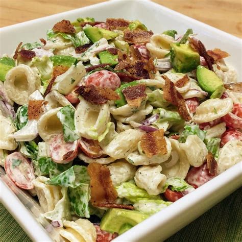 Blt Pasta Salad With Healthy Ranch Dressing Namaste Home Cooking