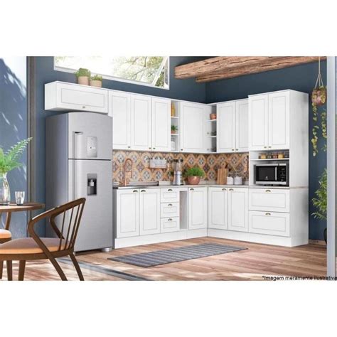 Gabinete De Cozinha Modulado Balc O Canto Reto Americana Porta S