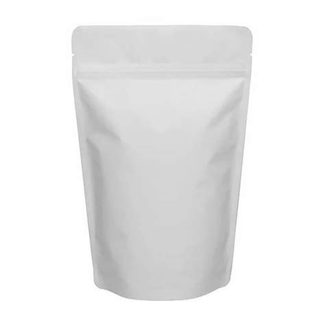 Plain Matte White Paper Stand Up Zipper Pouch At Rs 2 Piece In New