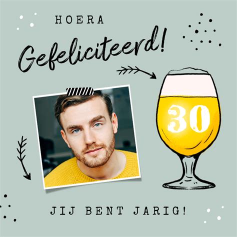 Verjaardagskaart Felicitatie Man Bier Confetti Kaartje Go