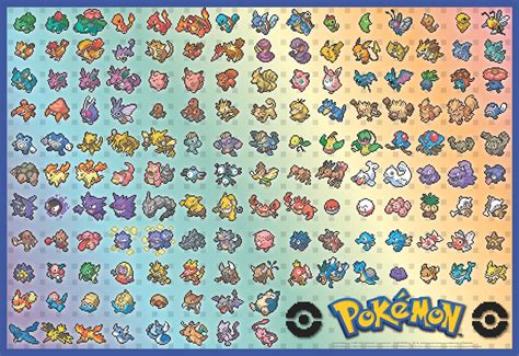 Retro Pixel Pokemon Chart Scratch And Dent Pieces Buffalo