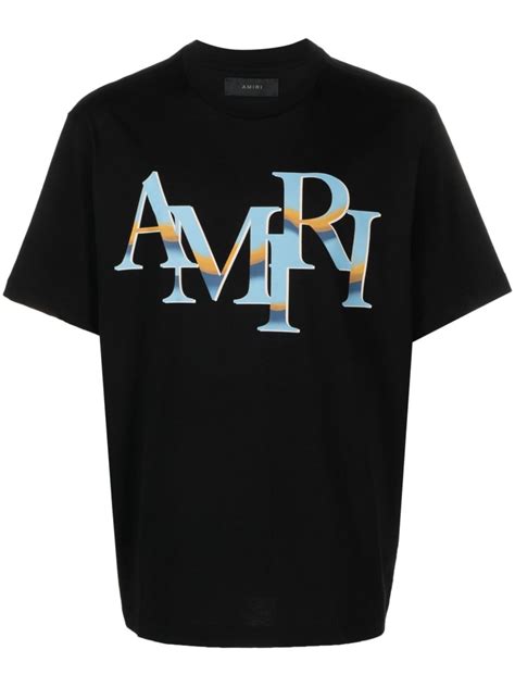 AMIRI Logo Print Cotton T Shirt Farfetch